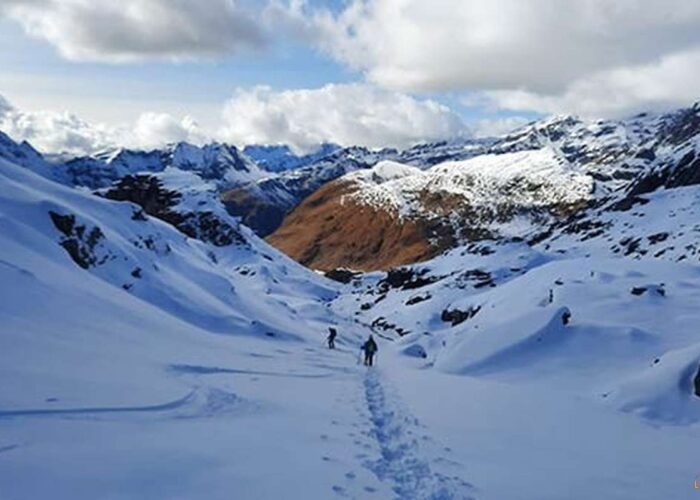 Passo Zube Larici Ciaspolata Escursione Trek Trekking Neve Valle Lys Gressonei Zainoinspalla Lifeintrek Monte Rosa