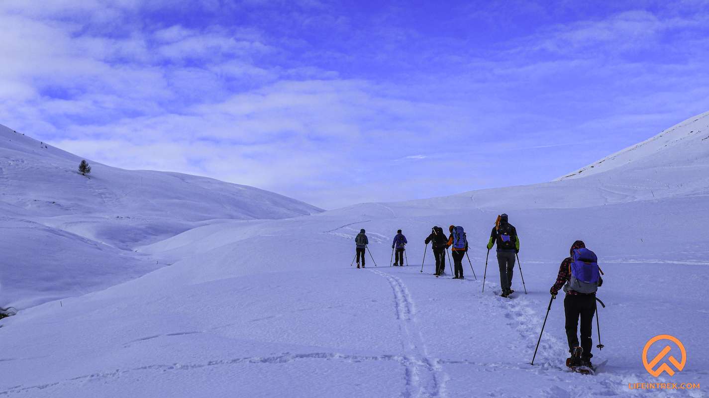 Ciaspolata Trekking sulle Alpi In Inverno Colle del Grauson Lifeintrek Piemonte Val di Thres