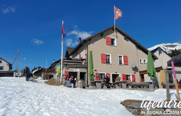 Capanna Dotra Rifugio Svizzero raggiungibile in inverno